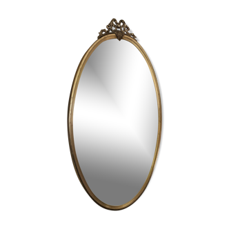 Miroir ovale et doré - 66x37cm