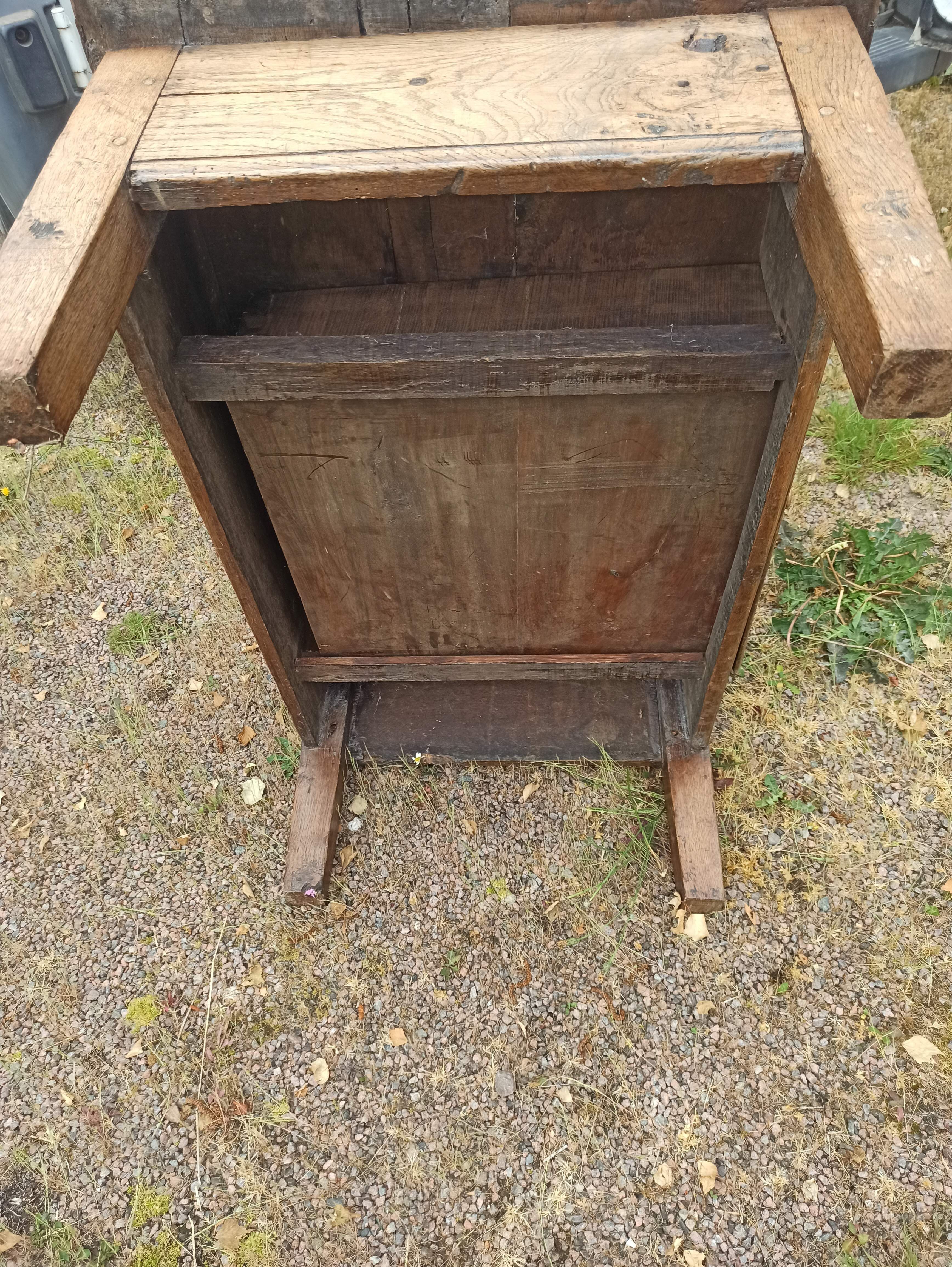 Rustic solid oak coffee table farmhouse initials J C