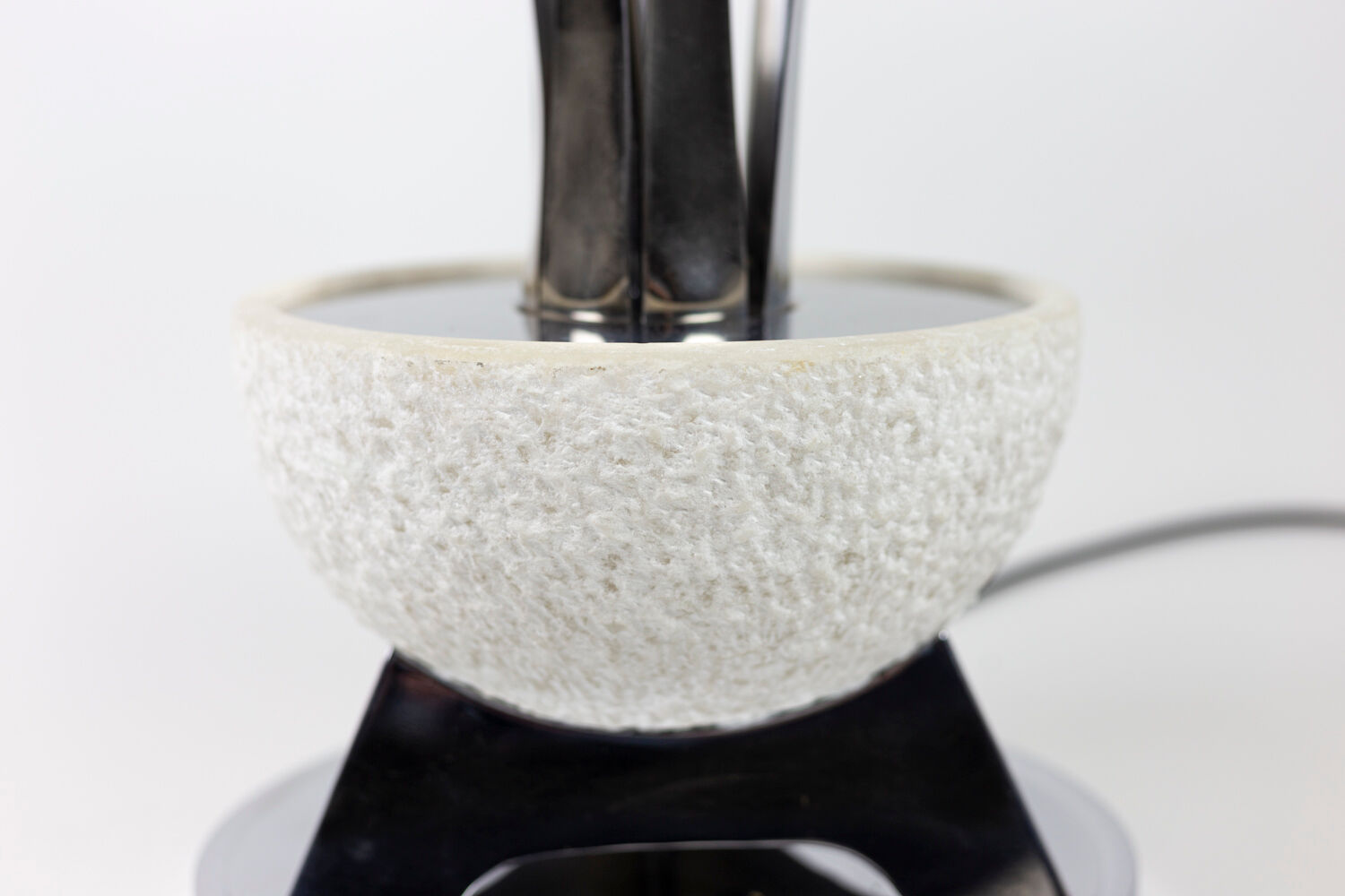 Chromium and alabaster metal reed lamp, 1980s