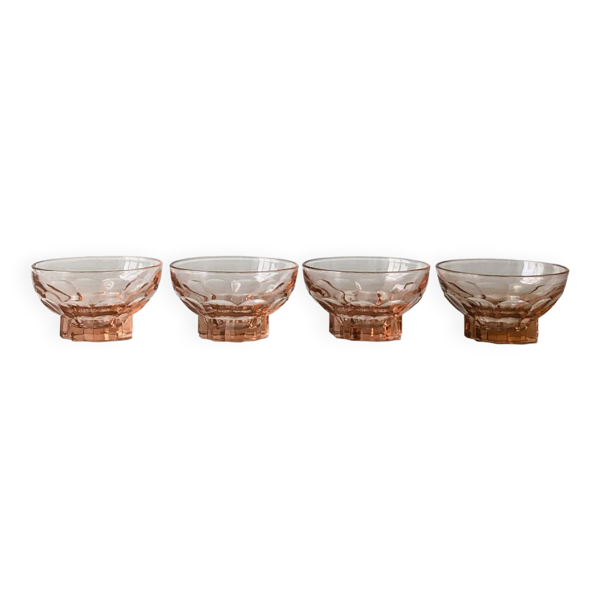 Set of 4 small versatile cups - Ideal for ice cream, liqueur and desserts - old pink