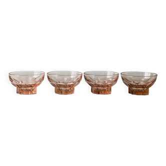 Set of 4 small versatile cups - Ideal for ice cream, liqueur and desserts - old pink