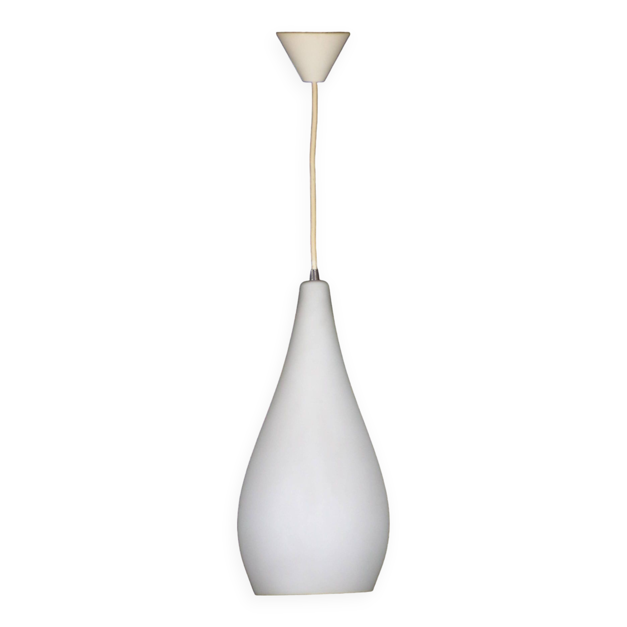 Frosted opaline drop pendant 1960