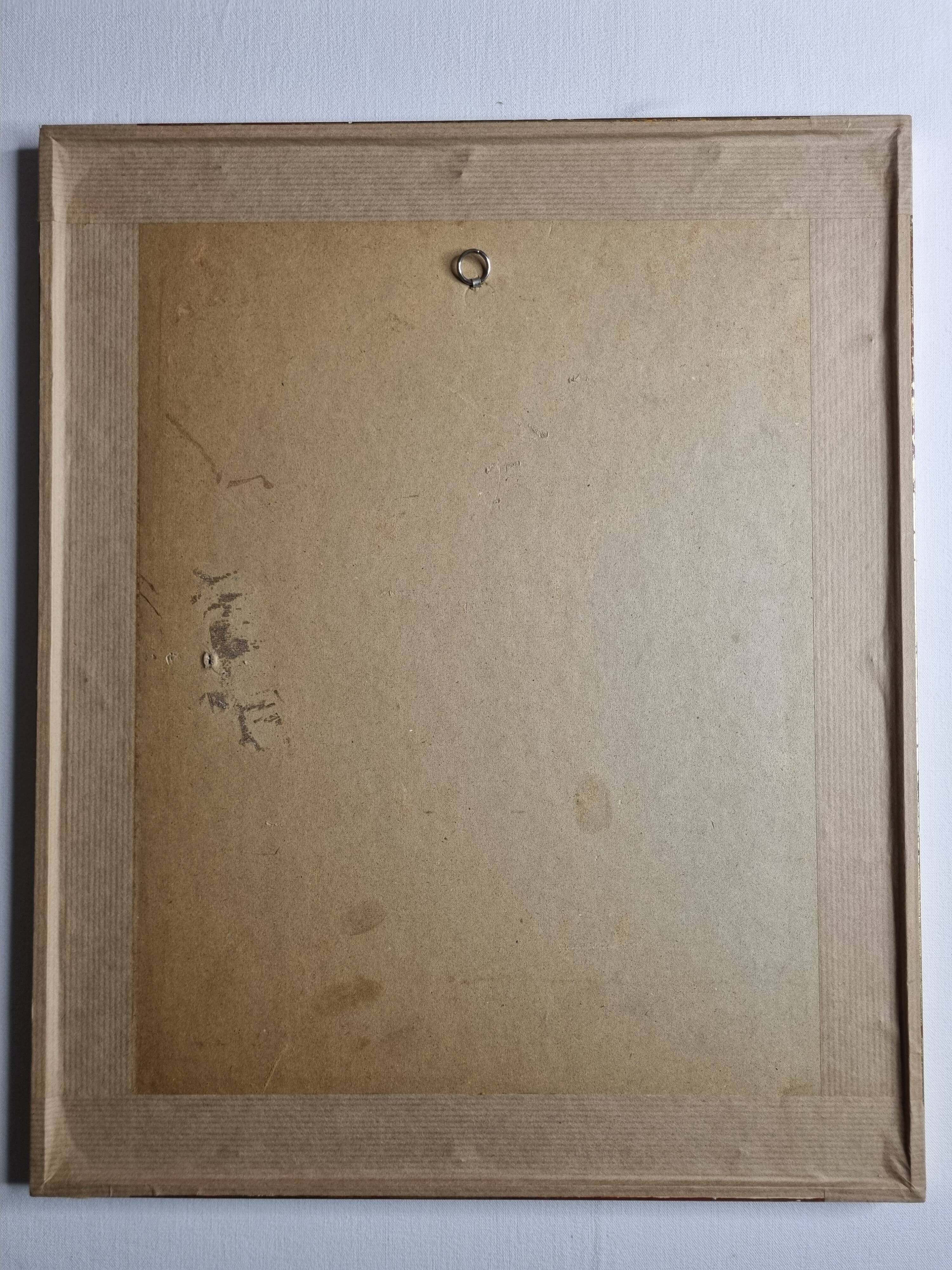 Original ink and wash drawing, framed, 38 x 44 cm