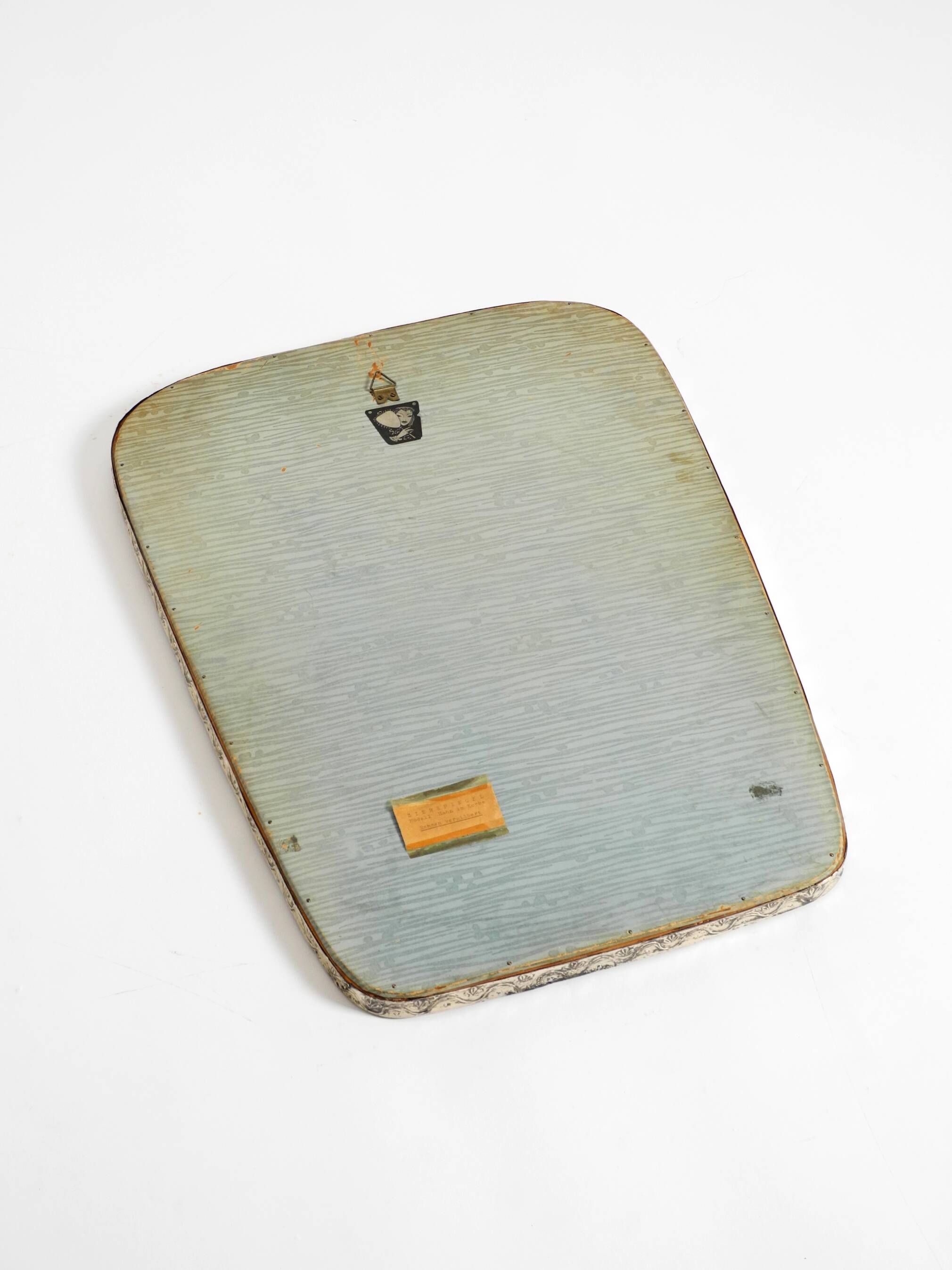 Beautiful Mid-Century Modern Wall Mirror with a Silver-Plated Frame