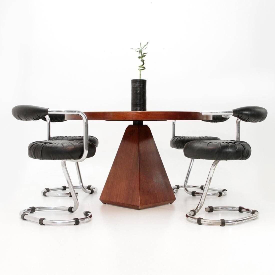 Black ceramic vase from mid-century Italian, 1960s.