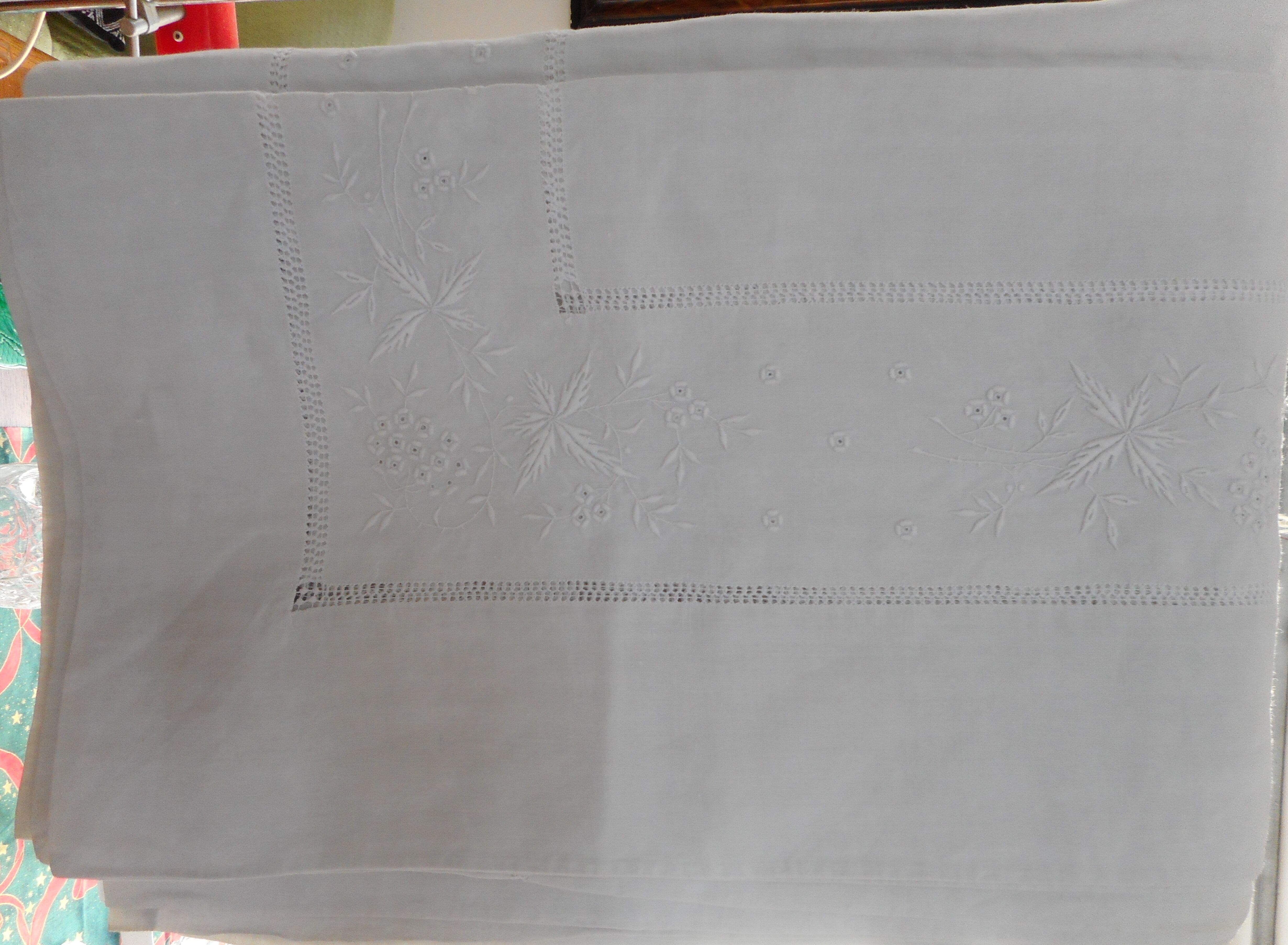Embroidered linen sheet