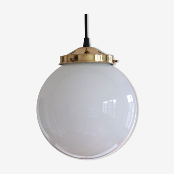 Suspension globe ball lampshade in opaline glass white chandelier vintage luminaire decoration kitchen