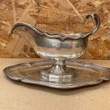 Ancien saucière en métal argenté ustensile cuisine vintage