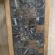 Brutalist coffee table in solid oak and marble from the 70s