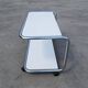Tubular side table with 2 levels in Bauhaus style, tubular steel, 1970s.