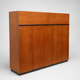Large vintage teak wardrobe from the 1960s, with hanging and shelving sections