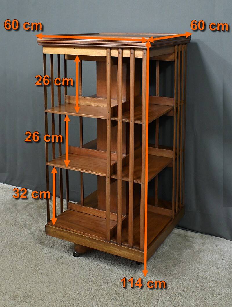 Large Revolving Mahogany Bookcase, England – Late 19th Century