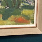 Original Swedish Oil on Panel - 'Forest Path'  – Unsigned Vintage & Framed