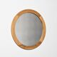 Round solid pine mirror, Les Arcs, circa 1980