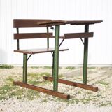 Vintage desk, wooden and metal children's desk, school desk