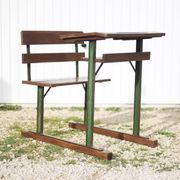 Vintage desk, wooden and metal children's desk, school desk