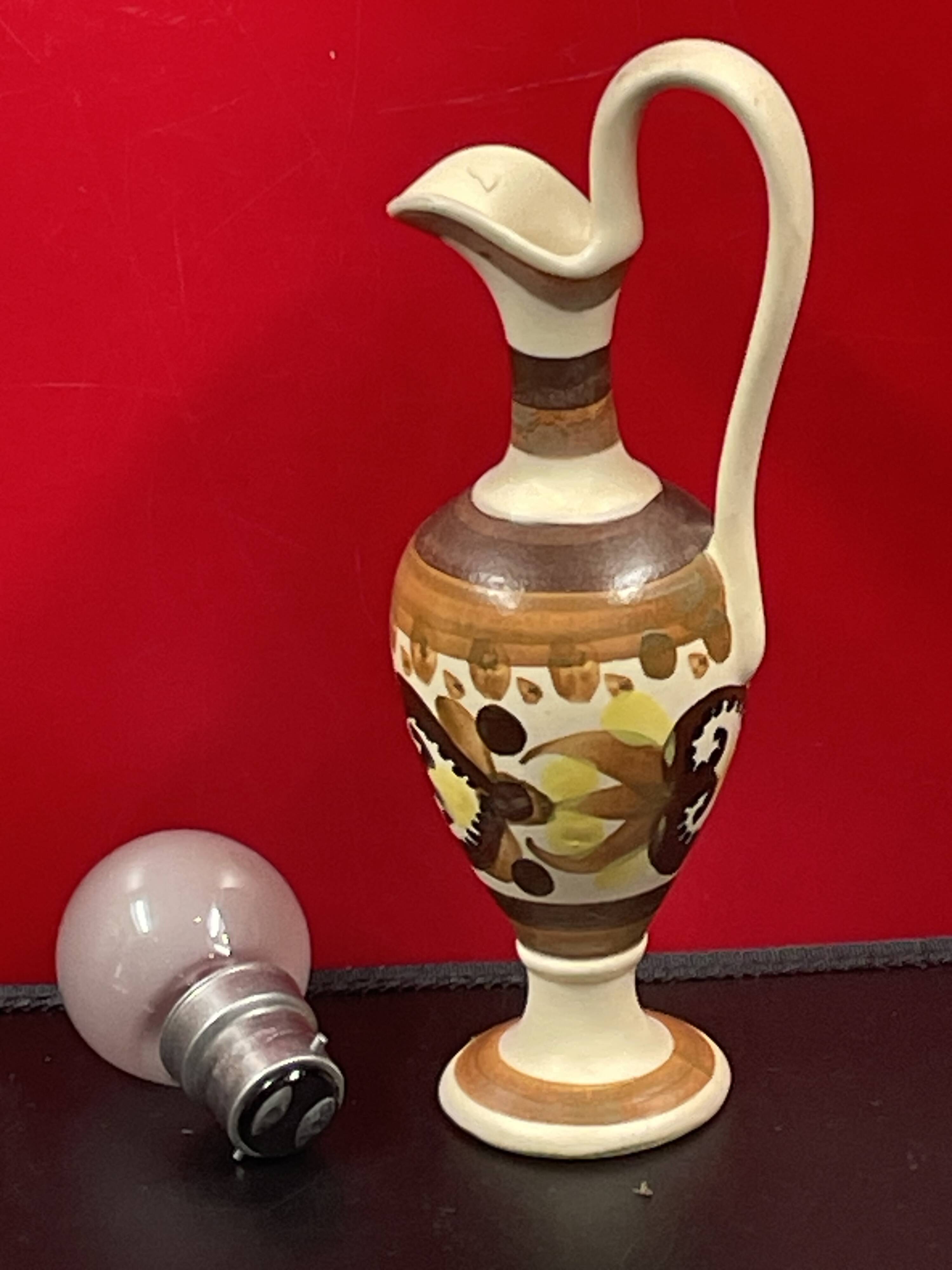 ewer soliflore vase in Quimper earthenware 19 cm