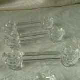 Suite of 7 yer glass knife holders deposited little duck