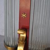Applique years 1950 glass chopsticks and red lacquer