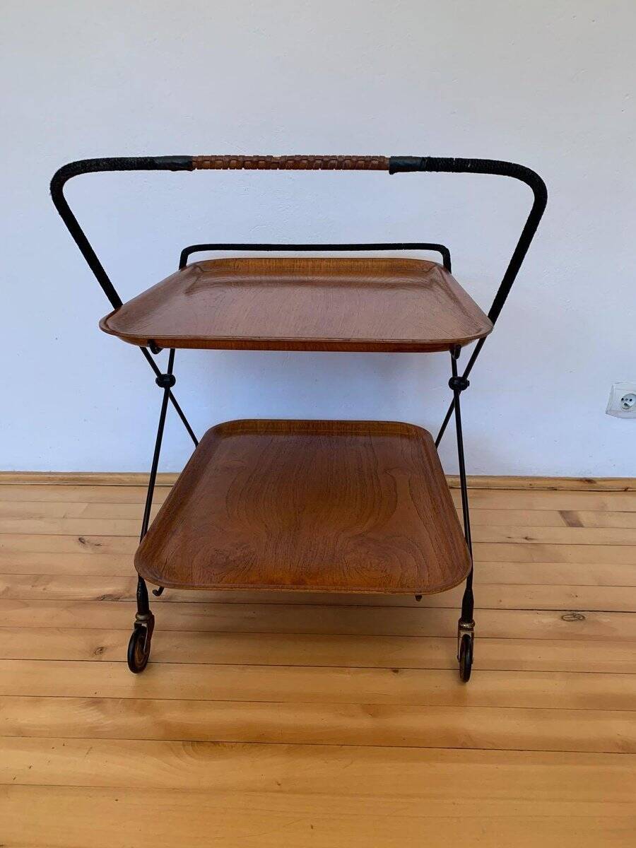 Swedish bar trolley by Paul Nagel for JIE Gantofta, 1950s