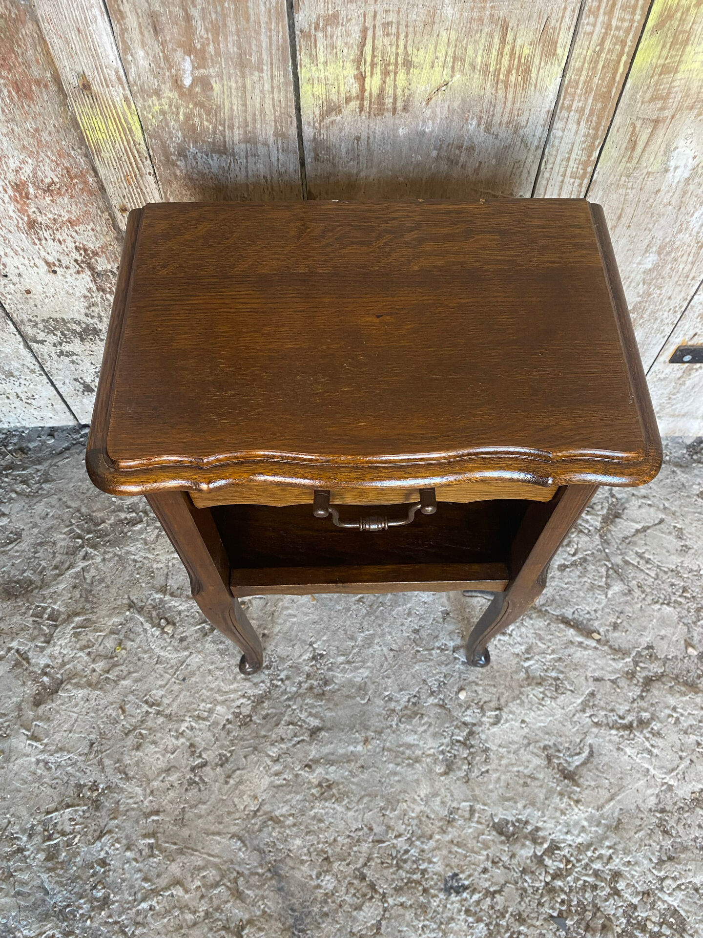 Antique nightstand louis xv style wood drawer + vintage case