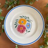 Large round antique earthenware dish from Choisy-le-Roi