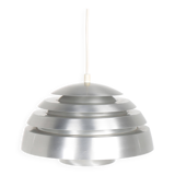 Vintage pendant light with brushed aluminum slats, 1970s