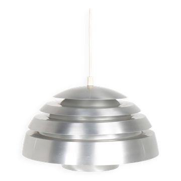 Suspension vintage à lamelles en aluminium brossé, années 70