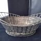 Basket, old basket in woven silver metal wire