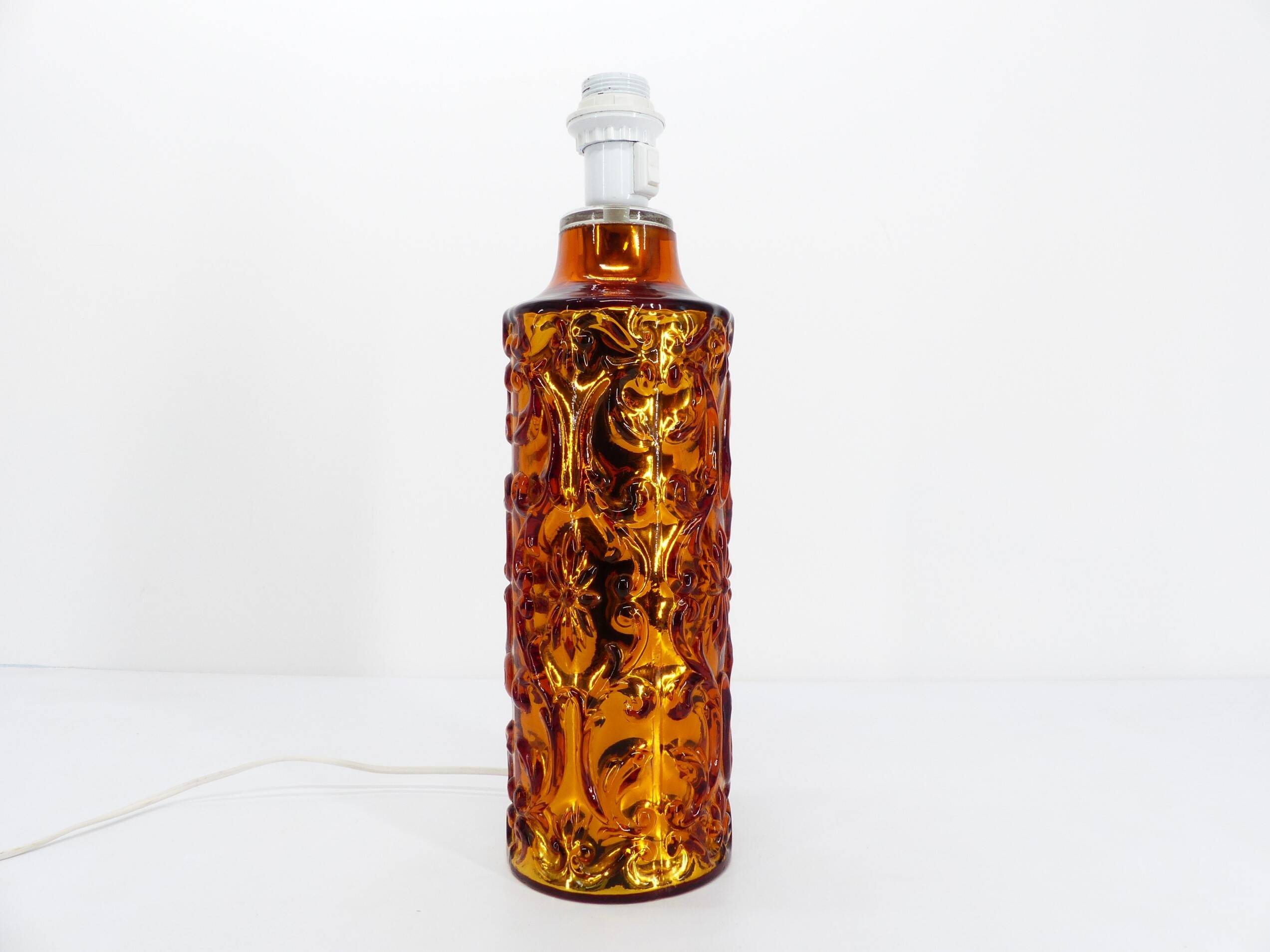 Scandinavian Gustaf Leek lamp in gold églomisé glass Orrefors 1960