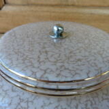 Coupe de suspension en Clichy rose et blanc 1950