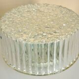 Large round ceiling light, molded glass wall light, thick, Helena Tynell, 1960s