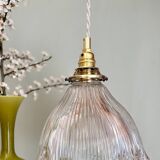 Vintage holophane glass lampshade pendant light