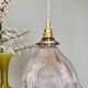 Vintage glass holophane pendant light