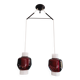 Scandinavian chandelier in white opaline and amethyst glass, 1960s.