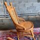 Rocking-chair / vintage rocking chair made of wood and wicker