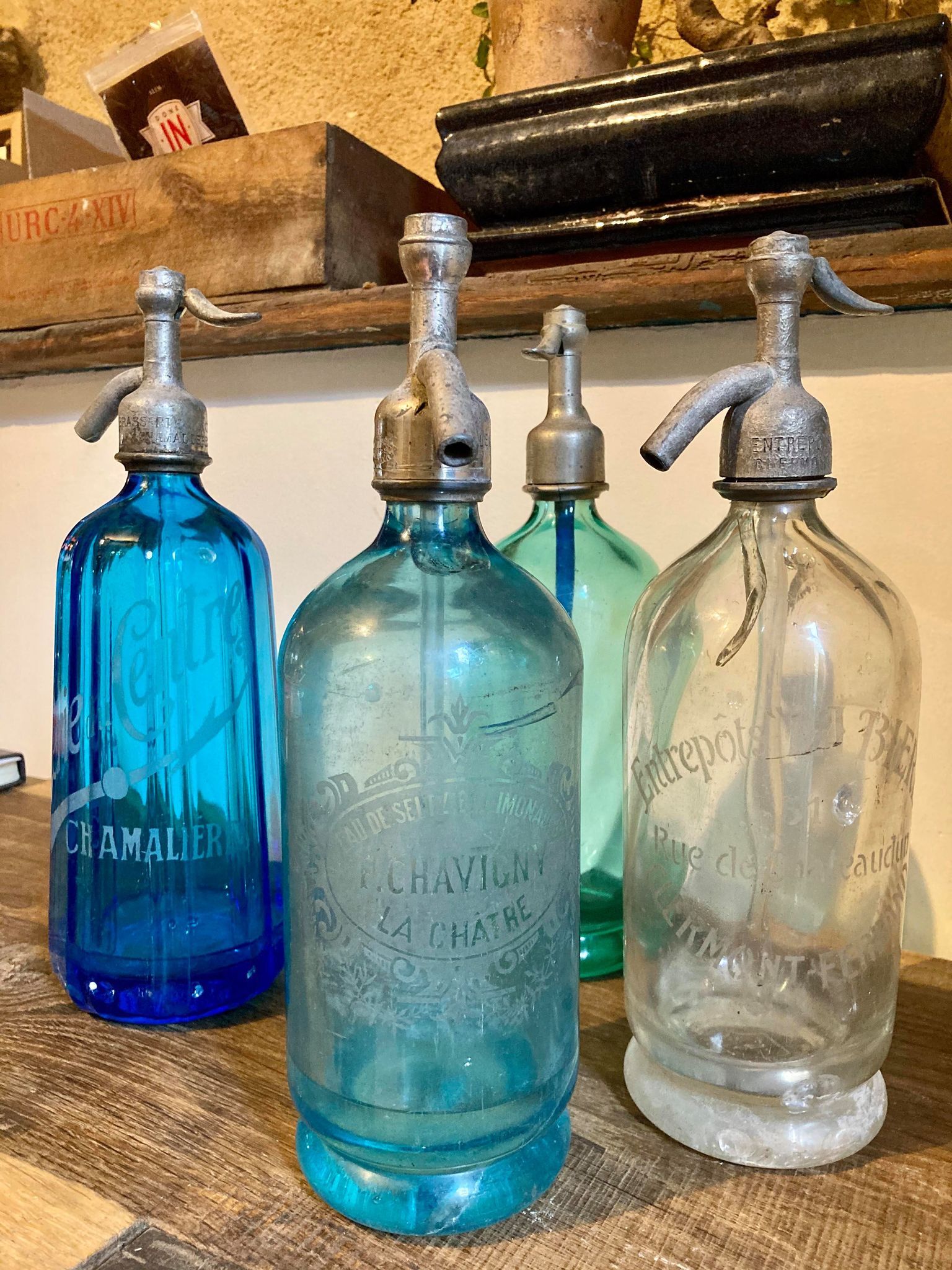 Lot of 4 brewery siphons