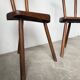 Pair of Savoyard tripod chairs, folk art, oak.