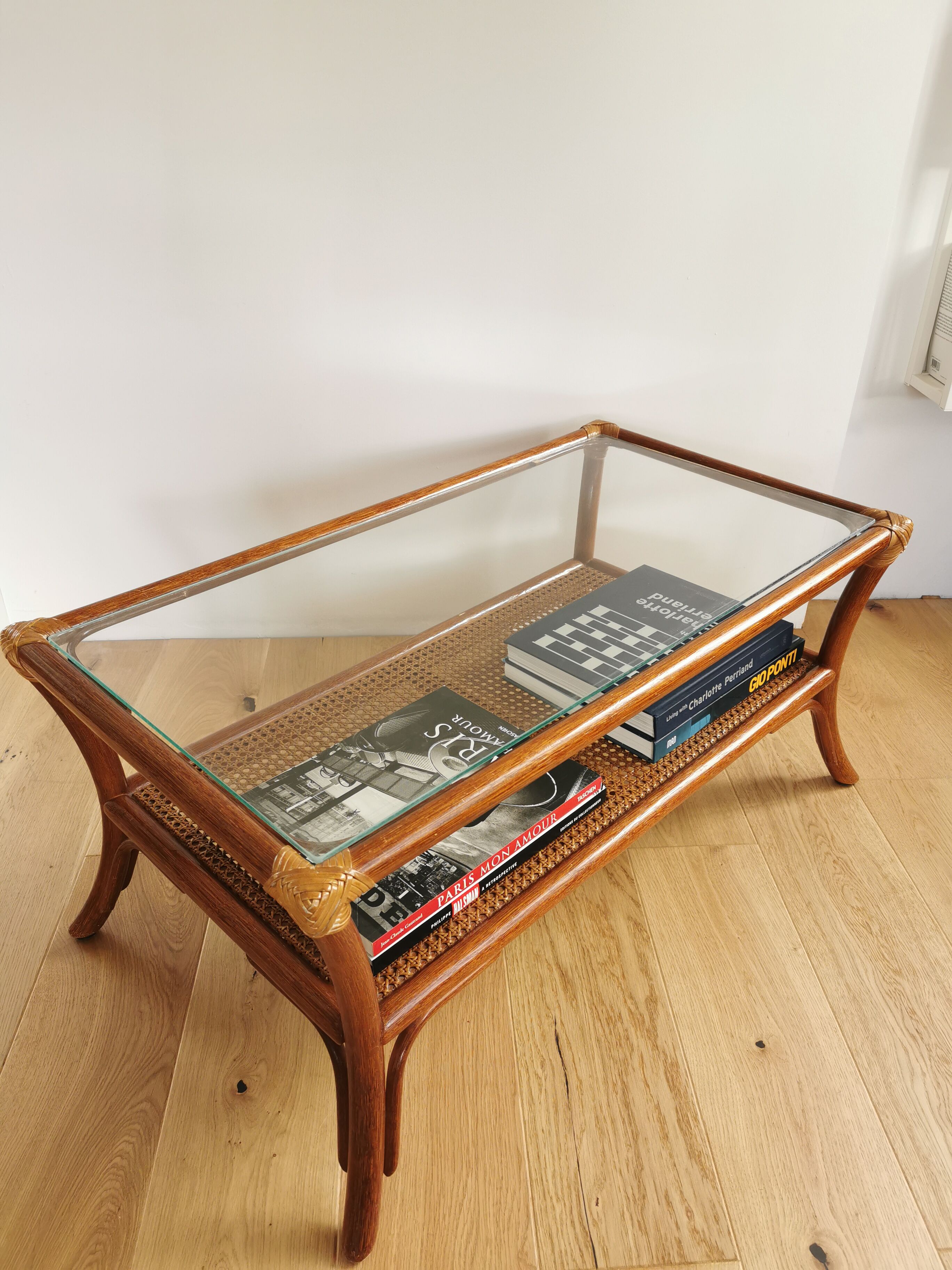 Vintage canning coffee table glass tray