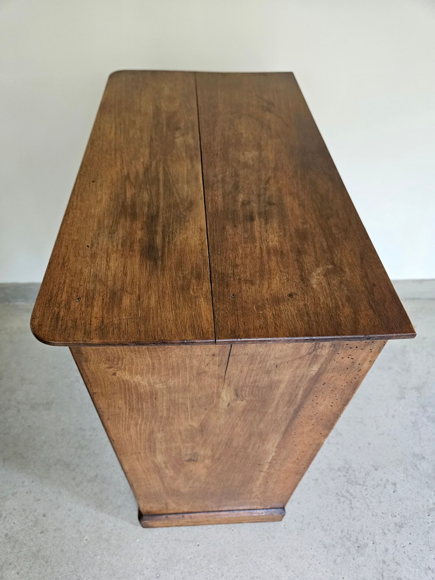 commode 4 tiroirs meuble rangement bois ronce de noyer ancienne vintag
