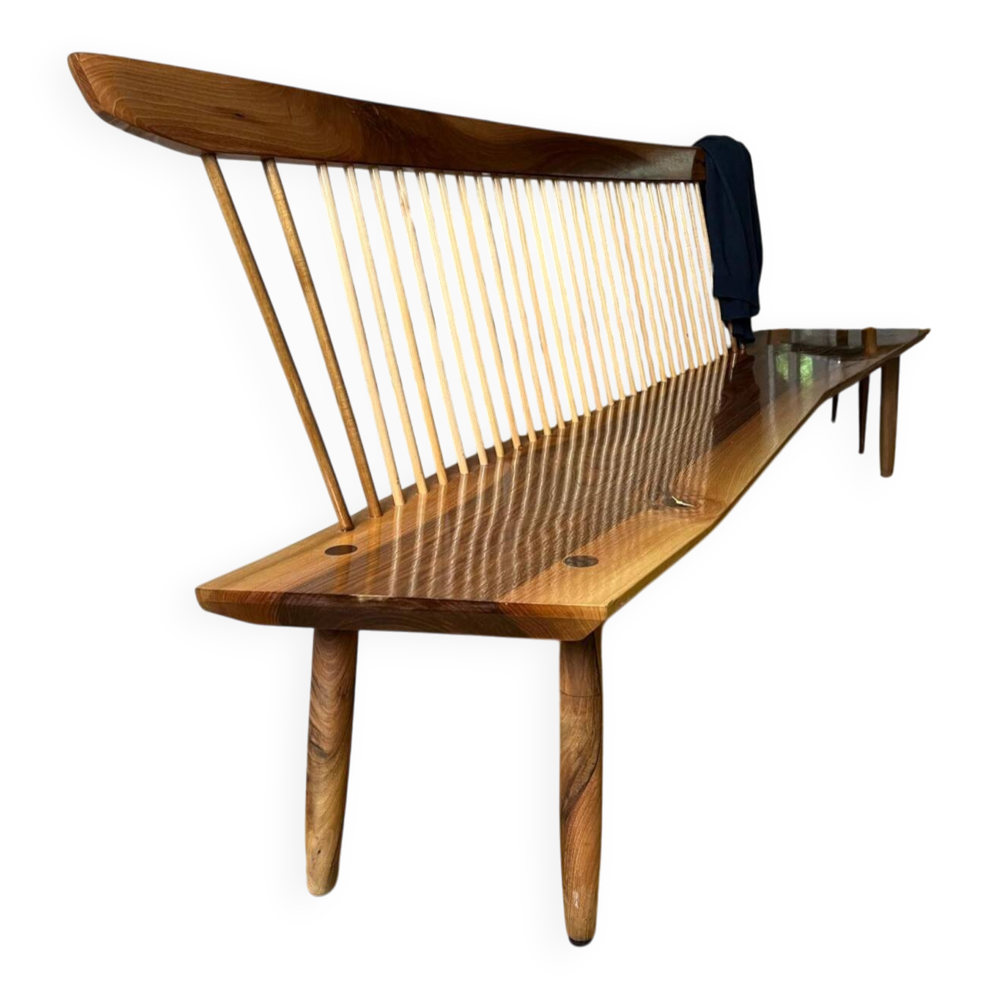 Large bench in solid walnut