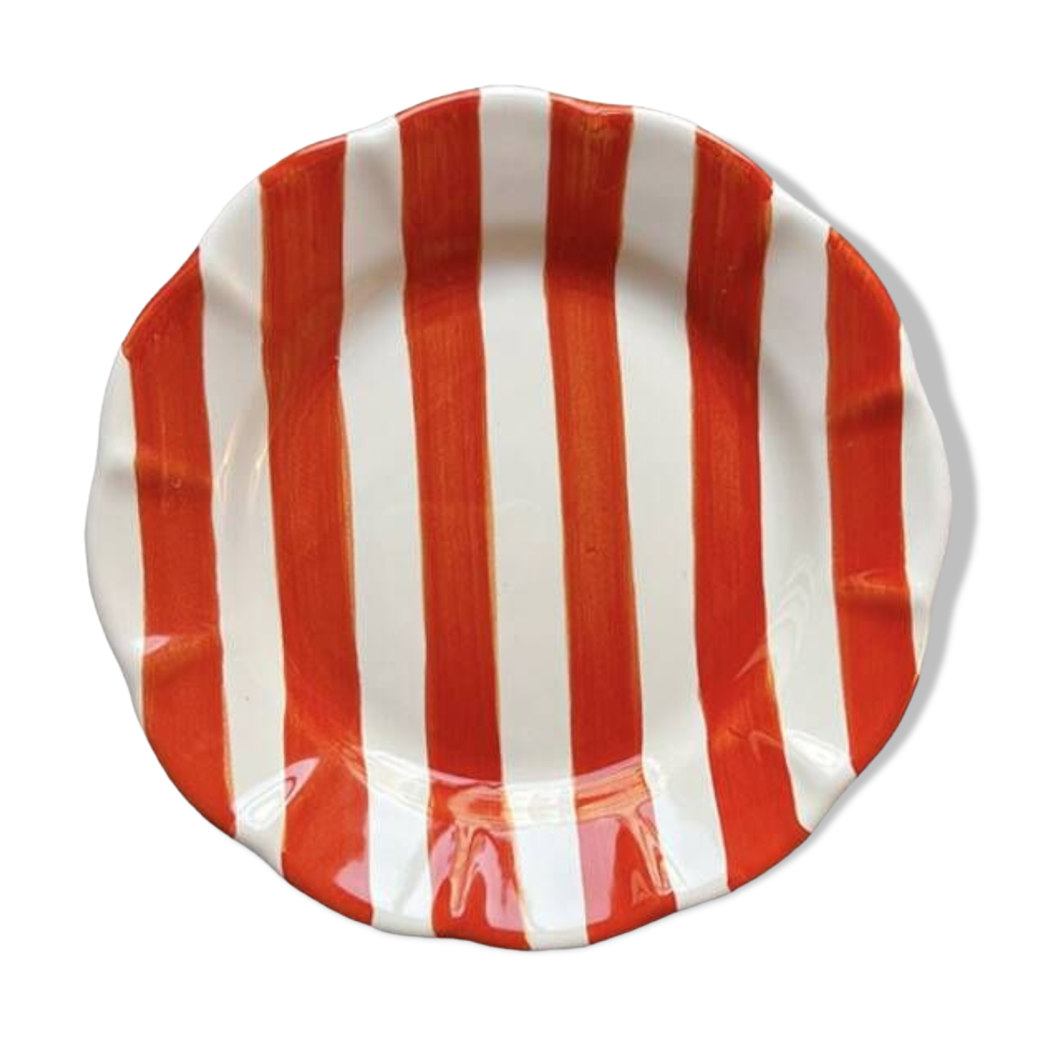 Blood orange striped plate