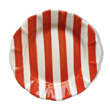 Assiette rayure orange sanguine