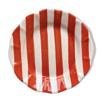 Blood orange striped plate