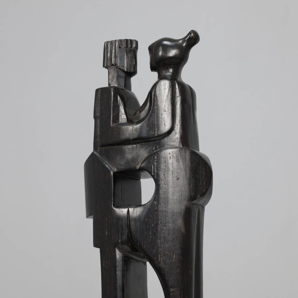 “Together” – Hand-carved wooden sculpture by Jozef Kets, Belgium, 1971