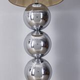 Vintage 1970s floor lamp with chromed metal spheres, Italian design