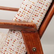 Scandinavian Vintage Armchair With Upholstery Bouclè Cushions Mid Century Design