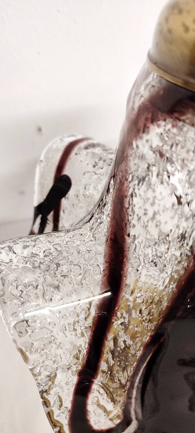 Lampe de table avec tulipe en cristal. Italie, années 1980.