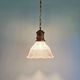 Large Holophane pendant light in clear ribbed glass, 1920-30.