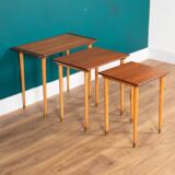 Retro Teak 1960s Set of 3 Nesting Tables By Torpe Mobelfabrikk, Norway Coffee Tables